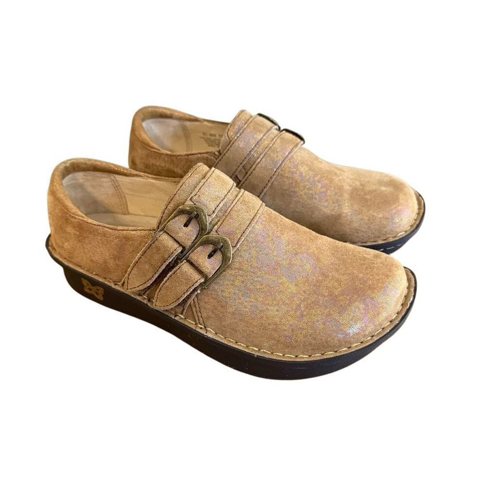 Alegria Alli Desert Essence Clog Metallic Tan Leather Size‎ 6.5 Casual/Comfort